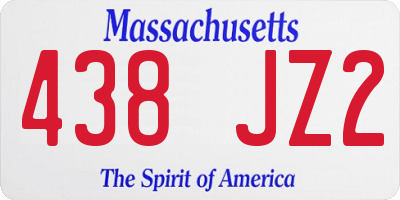 MA license plate 438JZ2