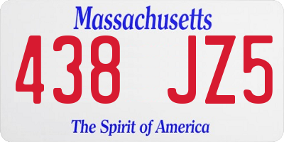 MA license plate 438JZ5