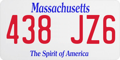 MA license plate 438JZ6