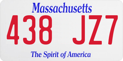 MA license plate 438JZ7