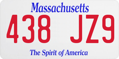 MA license plate 438JZ9