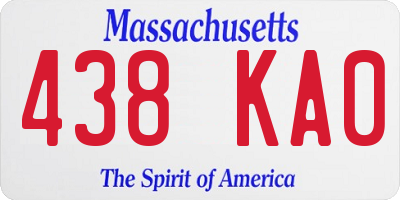 MA license plate 438KA0