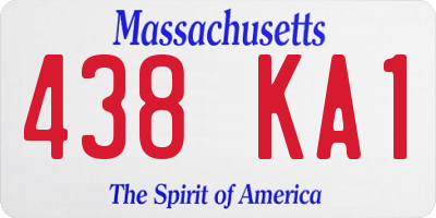 MA license plate 438KA1