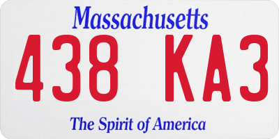 MA license plate 438KA3