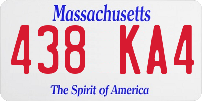 MA license plate 438KA4