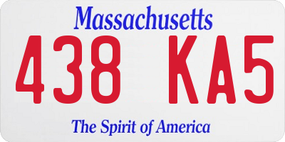 MA license plate 438KA5