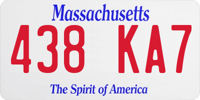 MA license plate 438KA7