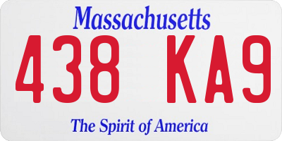 MA license plate 438KA9