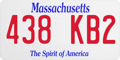 MA license plate 438KB2
