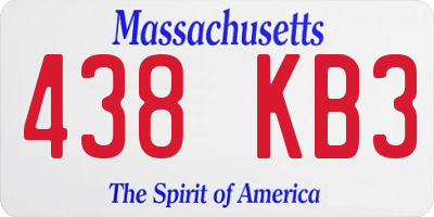 MA license plate 438KB3