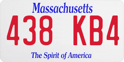 MA license plate 438KB4
