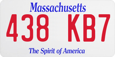 MA license plate 438KB7