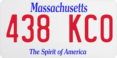 MA license plate 438KC0