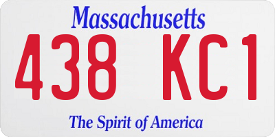 MA license plate 438KC1