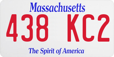 MA license plate 438KC2