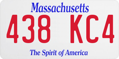 MA license plate 438KC4