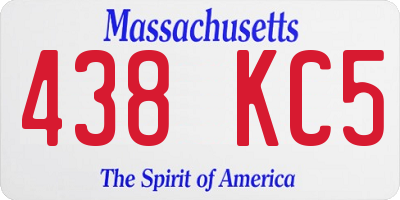 MA license plate 438KC5