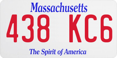 MA license plate 438KC6