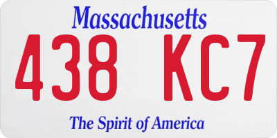 MA license plate 438KC7