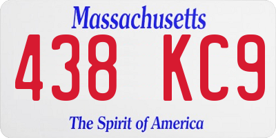 MA license plate 438KC9