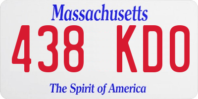 MA license plate 438KD0