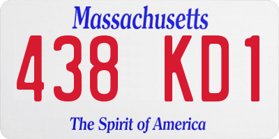 MA license plate 438KD1
