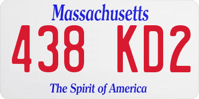 MA license plate 438KD2