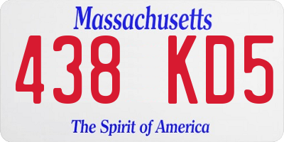 MA license plate 438KD5