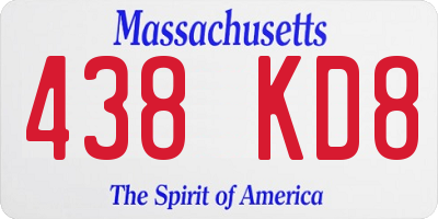 MA license plate 438KD8