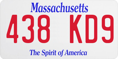 MA license plate 438KD9