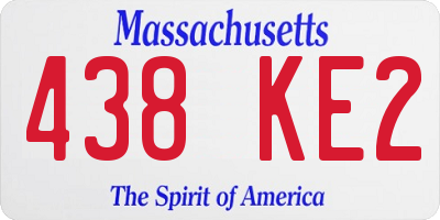 MA license plate 438KE2