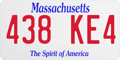 MA license plate 438KE4