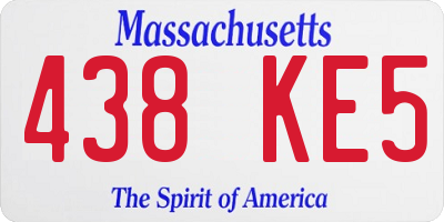 MA license plate 438KE5