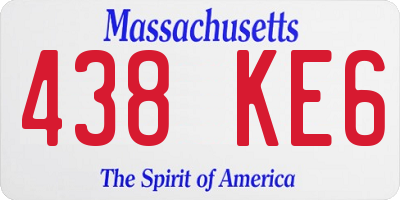 MA license plate 438KE6