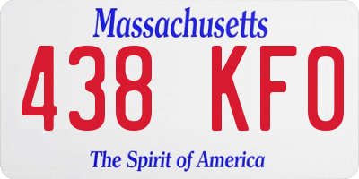 MA license plate 438KF0
