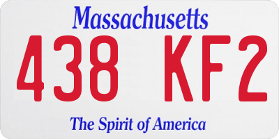 MA license plate 438KF2
