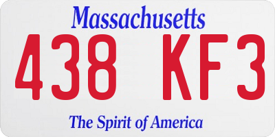 MA license plate 438KF3