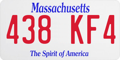 MA license plate 438KF4