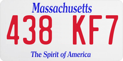 MA license plate 438KF7