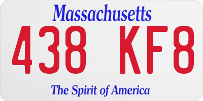 MA license plate 438KF8