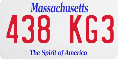 MA license plate 438KG3