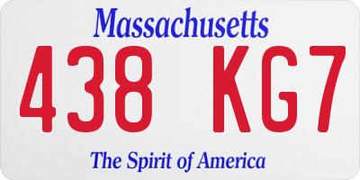 MA license plate 438KG7