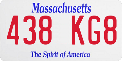 MA license plate 438KG8