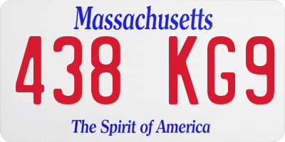 MA license plate 438KG9