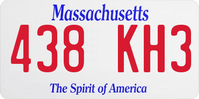 MA license plate 438KH3