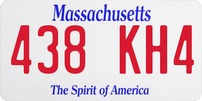 MA license plate 438KH4