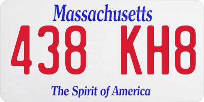 MA license plate 438KH8