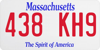 MA license plate 438KH9
