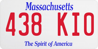MA license plate 438KI0