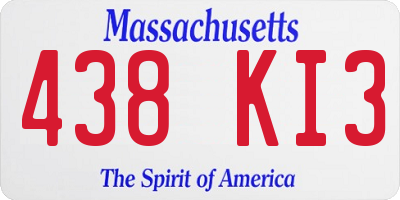 MA license plate 438KI3